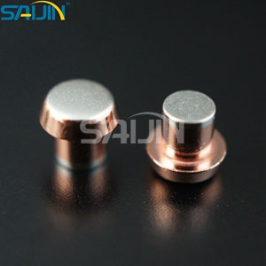 Metal copper stamping parts supplier_AgCuO/Cu/AgCuO Tri-metal Contact Rivet